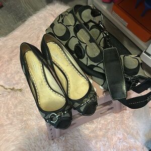 Authentic coach bag with matching shoes size 8